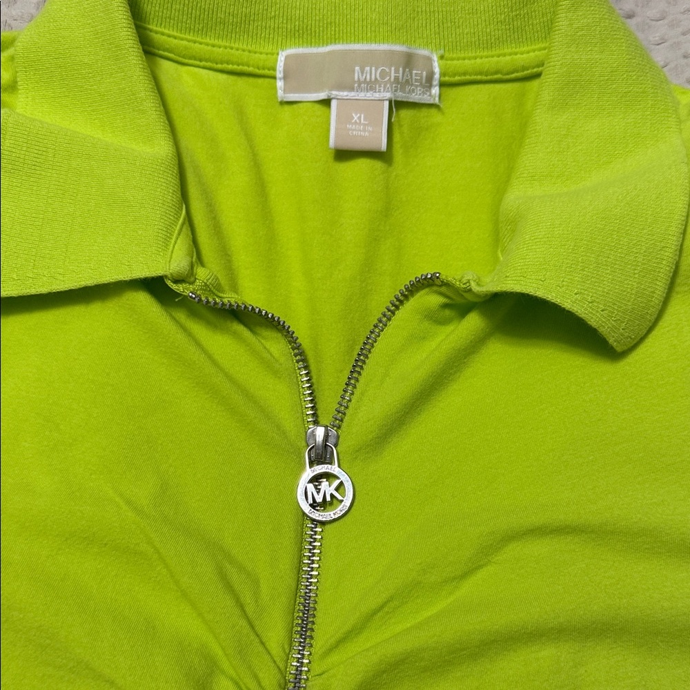 MICHAEL Michael Kors Lime Green Zip Blouse
